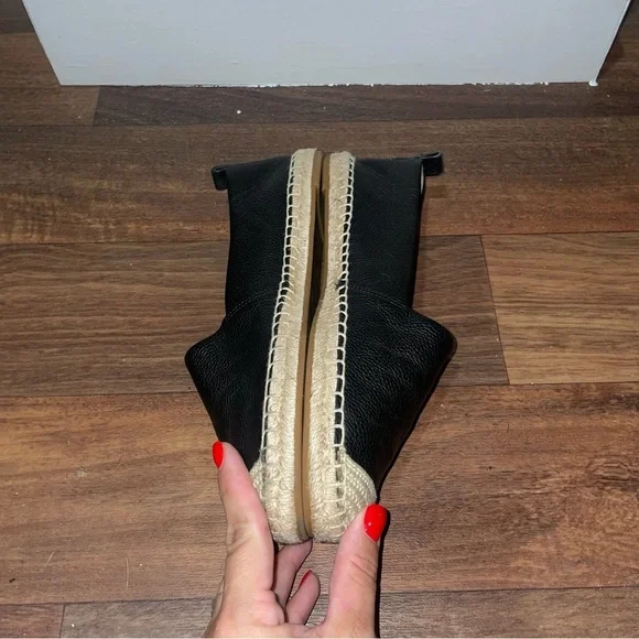 Ralph Lauren Cameryn Espadrille Flat‎ Shoes Tumbled Leather Black Size 9 - Picture 6 of 8